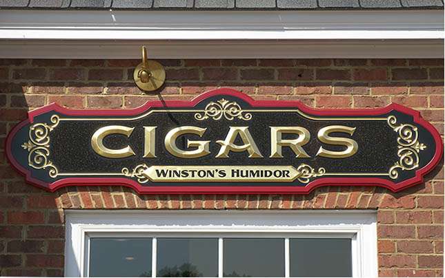 RETAIL SHOP WALL-MOUNTED SIGN -WINSTON’S HUMIDOR MIDLOTHIAN, VA