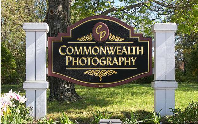 BUSINESS SIGN, PRISMATIC INCISED 23 K GOLD-LEAFED LETTERING, SMALTZ BACKGROUND - CHESTER, VA