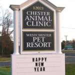 PROFESSIONAL CENTER SIGN, MONUMENT-STYLE DIRECTORY, ROUTED HDU FACES WITH RAISED PRISMATIC CARVED LETTERS, CHESTER, VA,