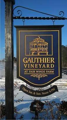Custom Hanging Vineyard Sign, Gauthier Vineyard, New Kent County, Va