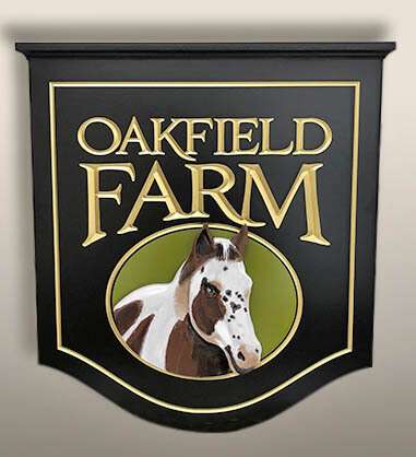 HORSE FARM SIGN WITH CUSTOMHAND-PAINTED  IMAGE OF OWNER'S HORSE,  - RURAL VIRGINIA