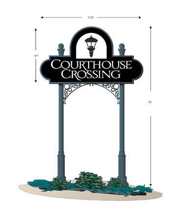 Courthouse Crossing Sign Design for Shopping Center