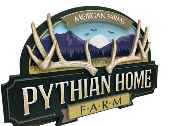 Pythian Home Farm sign finished